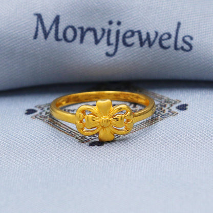 Vintage Style Solid 22k Yellow Gold Ring Size 6 7 8 and All Size, Flower 22k Gold Ring, Indian Gold Ring, Hand crafted Pure gold ring, K5730