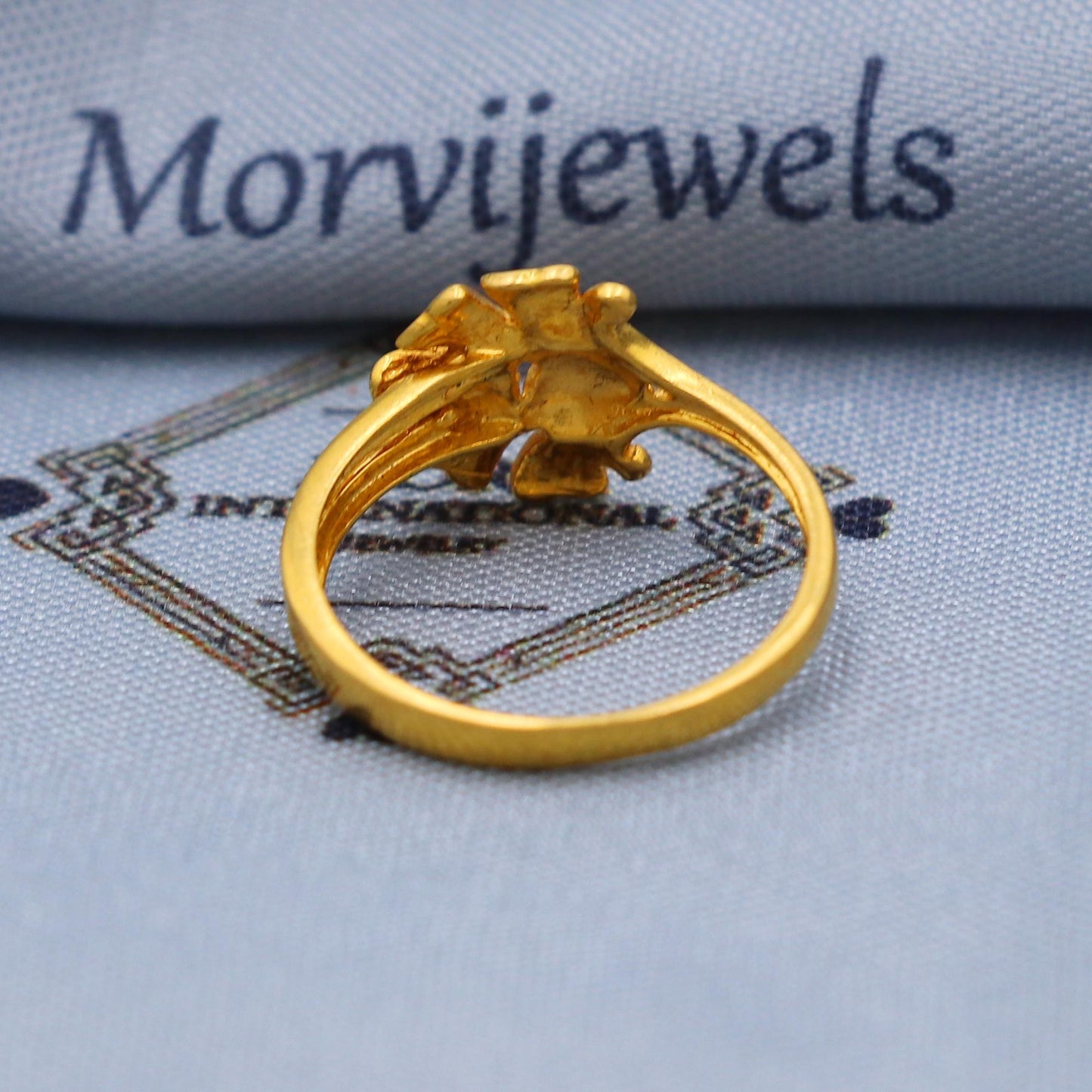Flower 22k Gold Ring Size 6 7 8 and All Size, 22k Gold Band Ring, 22karat Gold Ring, Hand crafted Pure gold ring, K5750