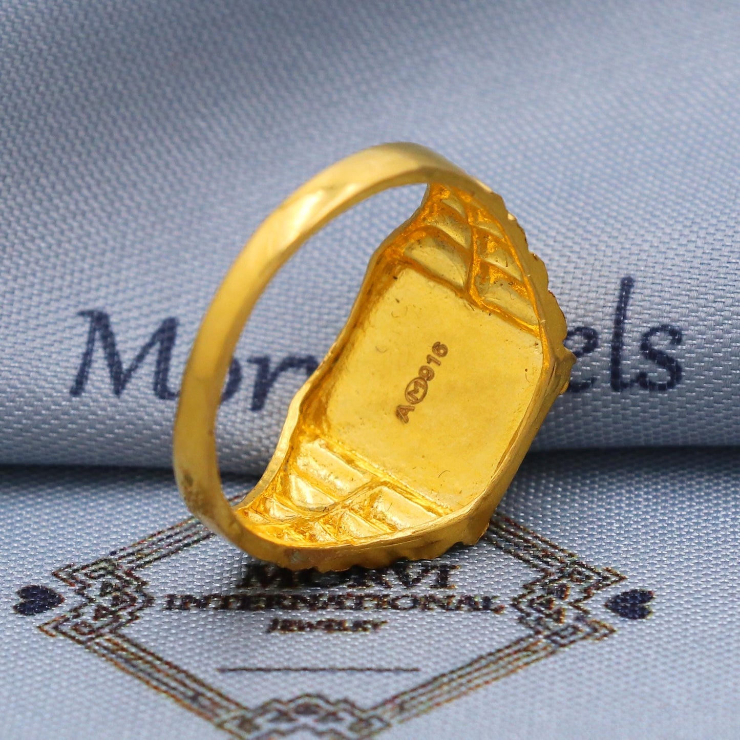 Hand Carved 22k Gold Ring Size 6 7 8 and All Size, 22k Gold Band Ring, 22karat Gold Ring, Hand crafted Pure gold ring, K5753