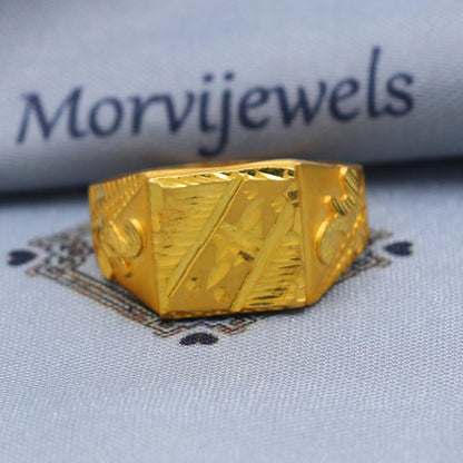 Vintage Antique Design 22k Gold Ring, Handmade Pure Gold Ring Jewelry, Indian Gold Ring in 22k gold, 22k handcrafted jewelry