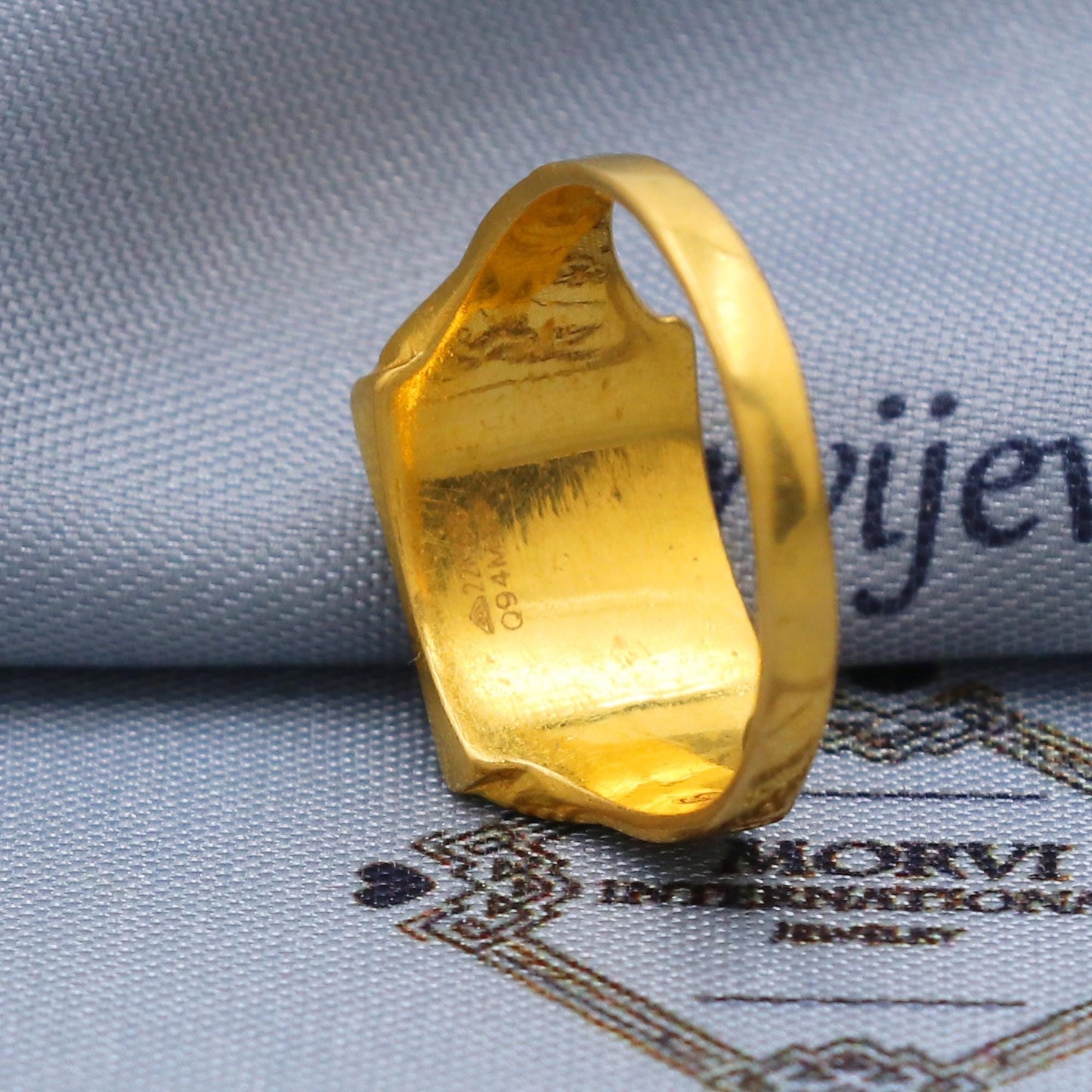 Leaf Carved 22k Gold Ring Size 6 7 8 and All Size, 22k Gold Band Ring, 22karat Gold Ring, hand crafted Pure gold ring, K5757