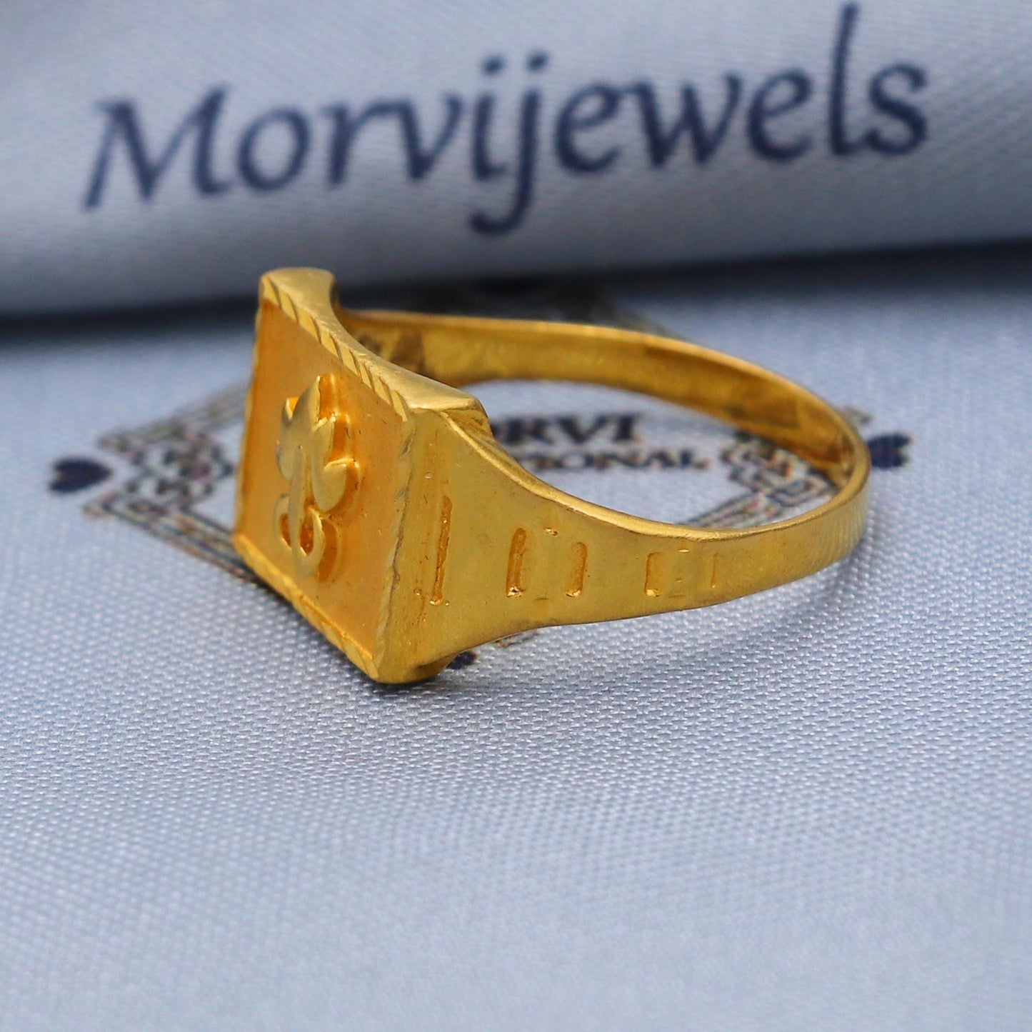 Leaf Carved 22k Gold Ring Size 6 7 8 and All Size, 22k Gold Band Ring, 22karat Gold Ring, hand crafted Pure gold ring, K5757