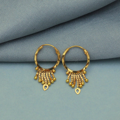 Gold Hoop 20k earrings Bali Earrings ,Gold Huggies, solid Handmade Yellow gold earrings for women, Christmas gift, daughter gift, Small tiny