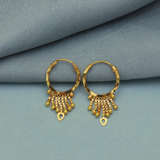 Gold Hoop 20k earrings Bali Earrings ,Gold Huggies, solid Handmade Yellow gold earrings for women, Christmas gift, daughter gift, Small tiny