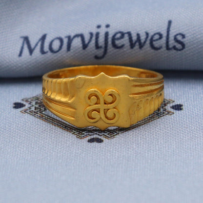 Art Deco 22k Gold Ring Size 6 7 8 and All Size, 22k Gold Band Ring, 22karat Gold Ring, hand crafted Pure gold ring, K5766