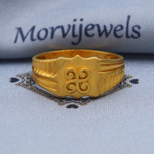 Art Deco 22k Gold Ring Size 6 7 8 and All Size, 22k Gold Band Ring, 22karat Gold Ring, hand crafted Pure gold ring, K5766