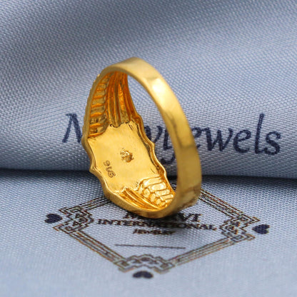 Art Deco 22k Gold Ring Size 6 7 8 and All Size, 22k Gold Band Ring, 22karat Gold Ring, hand crafted Pure gold ring, K5766