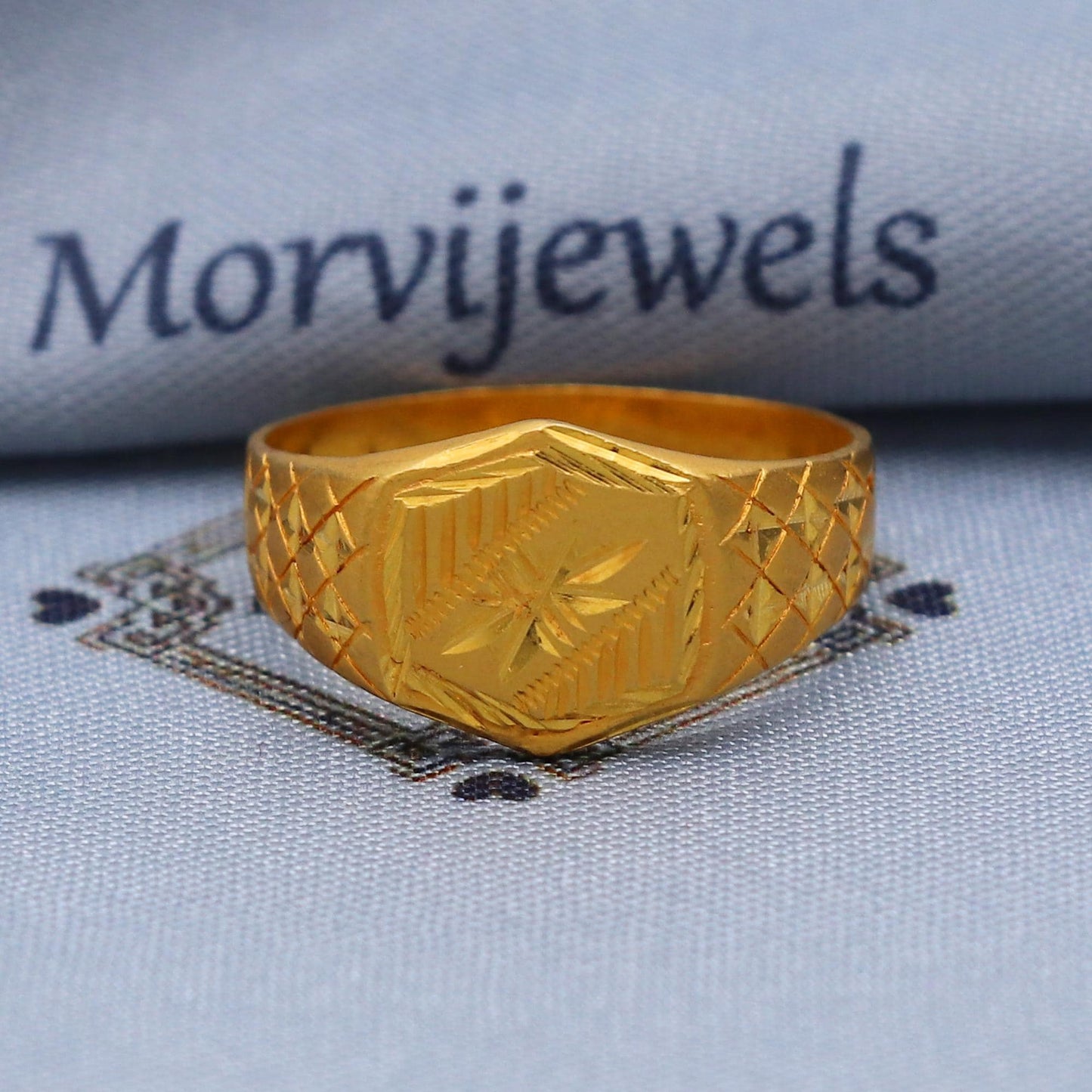 Vintage Design 22k Gold Ring Size 6 7 8 and All Size, 22k Gold Band Ring, 22karat Gold Ring, hand crafted Pure gold ring, K5770