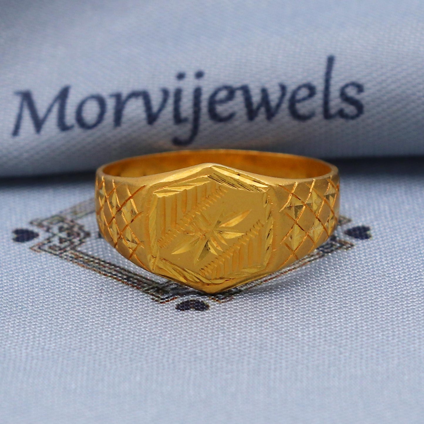 Vintage Design 22k Gold Ring Size 6 7 8 and All Size, 22k Gold Band Ring, 22karat Gold Ring, hand crafted Pure gold ring, K5770
