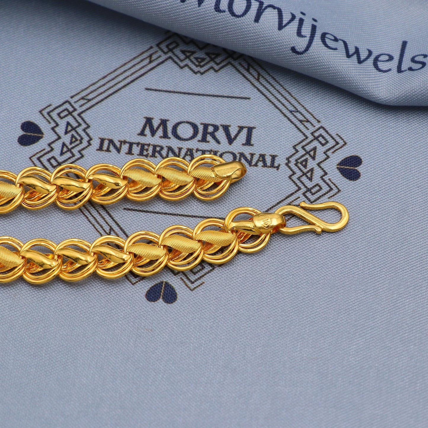 Solid 22k Yellow Gold Bracelet Link Chain Handcrafted Jewelry, 22kt Gold Bracelet, Indian Gold Bracelet Jewelry for gift, Lotus , K5781