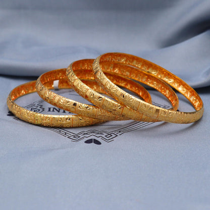 22k Gold Bangles Indian Handmade lightweight wax filled, Traditional Vintage ethnic Jewelry, Bangle Bracelet Set Wedding Jewelry, K5826