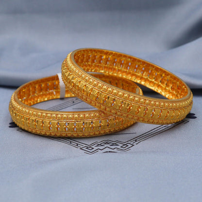 Solid Real 22k Gold Bangles Indian Handmade, Traditional Vintage ethnic Jewelry, Bangle Bracelet pair Wedding Jewelry, inner wax, K5827