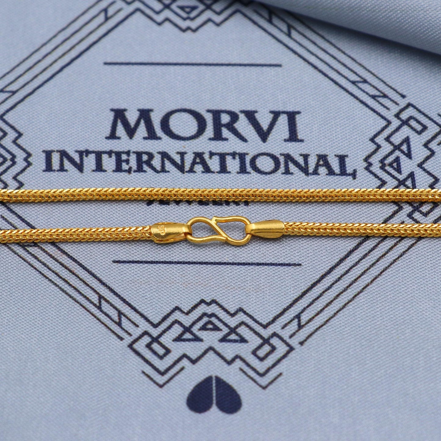 Handmade 22k Solid Real Yellow Gold Chain Necklace Jewelry, 22k gold wheat chain, pure gold necklace Indian gold chain necklace, K5830