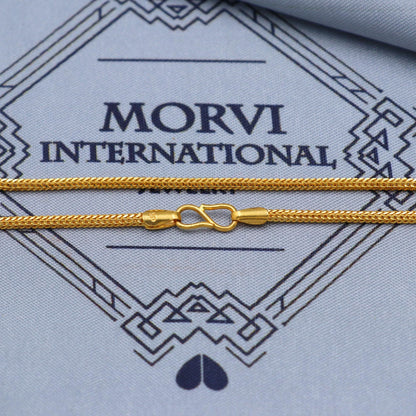 Handmade 22k Solid Real Yellow Gold Chain Necklace Jewelry, 22k gold wheat chain, pure gold necklace Indian gold chain necklace, K5830