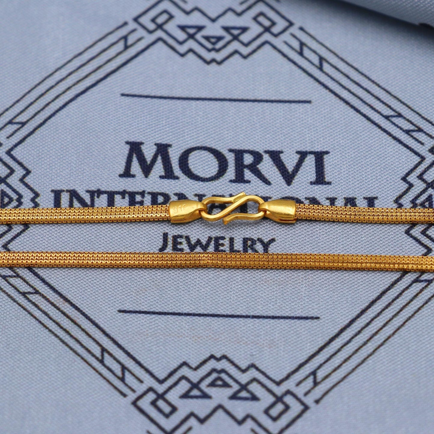 Handmade 22k Solid Real Yellow Gold Chain Necklace Jewelry, 22k gold Box chain, pure gold necklace Indian gold chain necklace, K5831