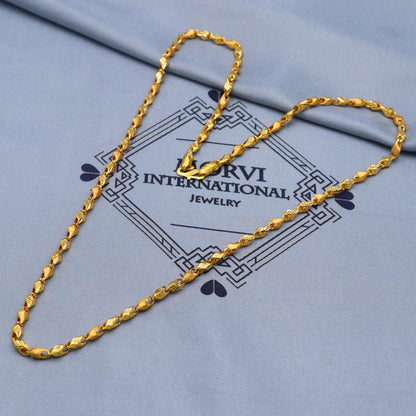 solid real 22k gold handmade Franco link chain art deco necklace handmade jewelry, K5837