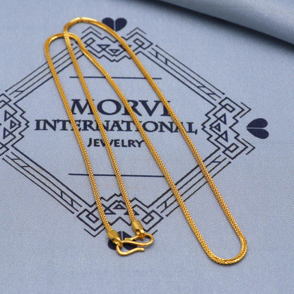 solid real 22k gold handmade Box Chain necklace handmade jewelry, 18.25 inches gold chain, 1.25 mm gold chain, K5840