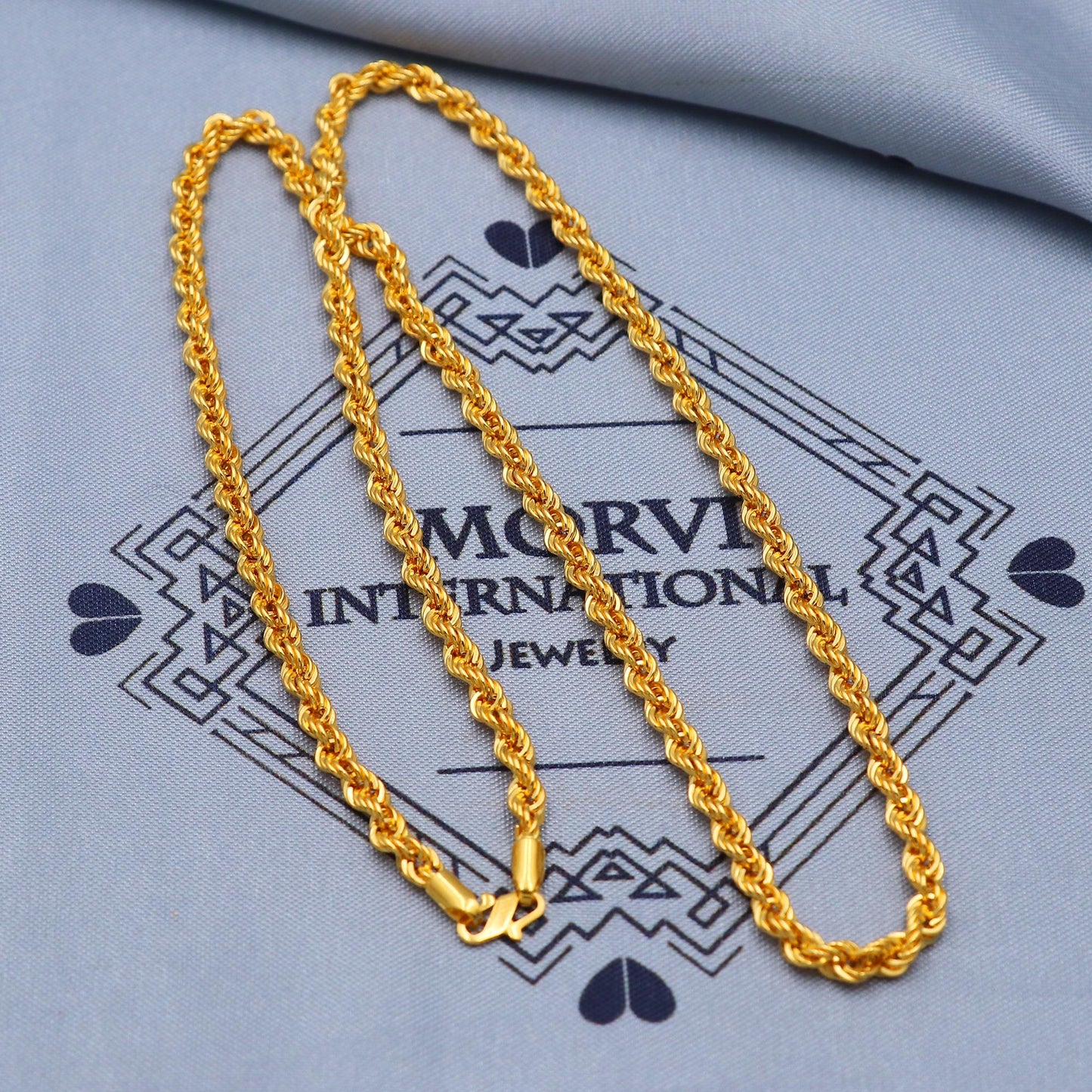 Solid 22k gold Rope Chain Handmade Necklace Jewelry, inches gold chain, 3.5 mm gold chain, K5849