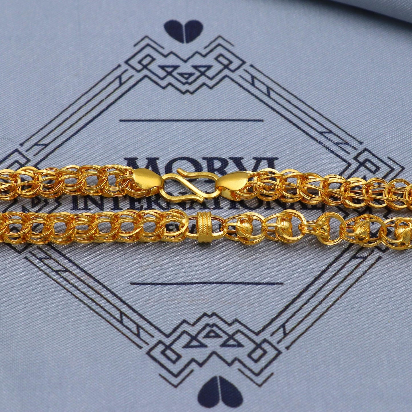 Ethnic Vintage Gold Men Necklace, Solid 22k Gold Chain Husband Wife Handmade Indian Jewelry, 21 inches gold chain, 6-7 mm gold chain, K5856