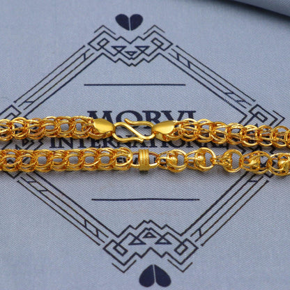 Ethnic Vintage Gold Men Necklace, Solid 22k Gold Chain Husband Wife Handmade Indian Jewelry, 21 inches gold chain, 6-7 mm gold chain, K5856
