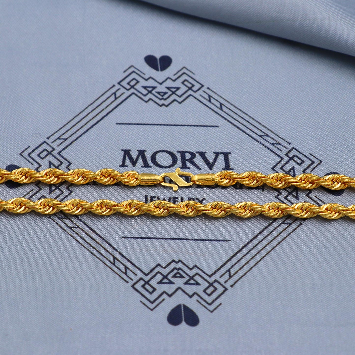 Solid 22k gold Rope Chain Handmade Necklace Jewelry, 22 inches gold chain, 4.5 mm gold chain, K5858