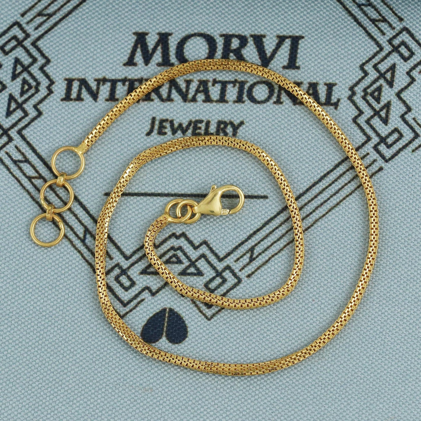 bracelet in 22k solid gold, Indian Handmade Pure Gold Jewelry, Women box chain link bracelet with adjustable hoops, K5877