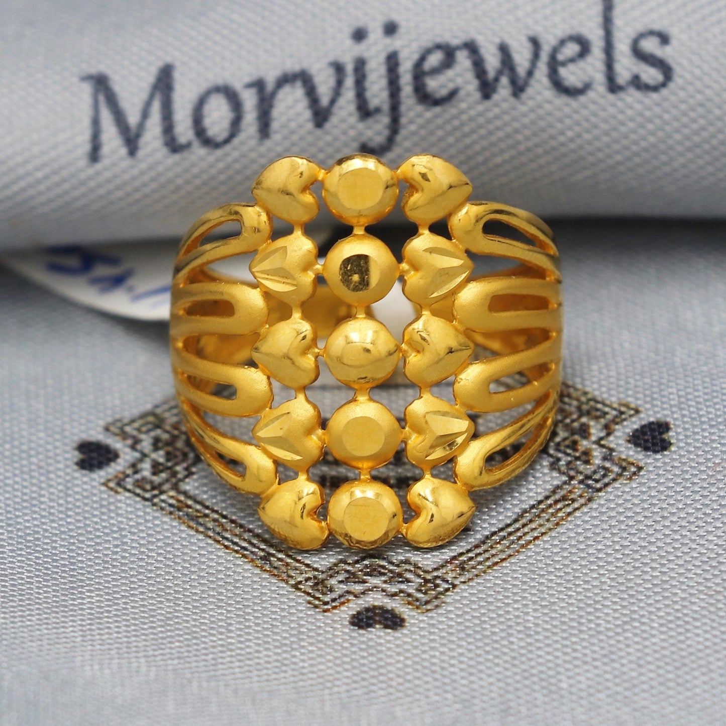 Heart 22k Gold Ring Size 6 7 8 and All Size, 22k Gold Band Ring, 22karat Gold Ring, hand crafted Pure gold ring, K5880