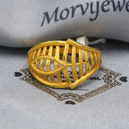 22k yellow gold ring handmade jewelry for gift, K5886
