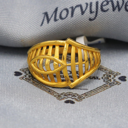 22k yellow gold ring handmade jewelry for gift, K5886