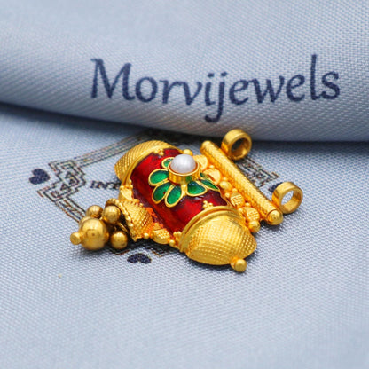 tabiz style 22k gold pendant necklace mangalsutra Indian jewelry, Handcrafted Necklace, K5693