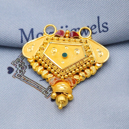 Antique design 22k gold pendant Indian jewelry, K5696