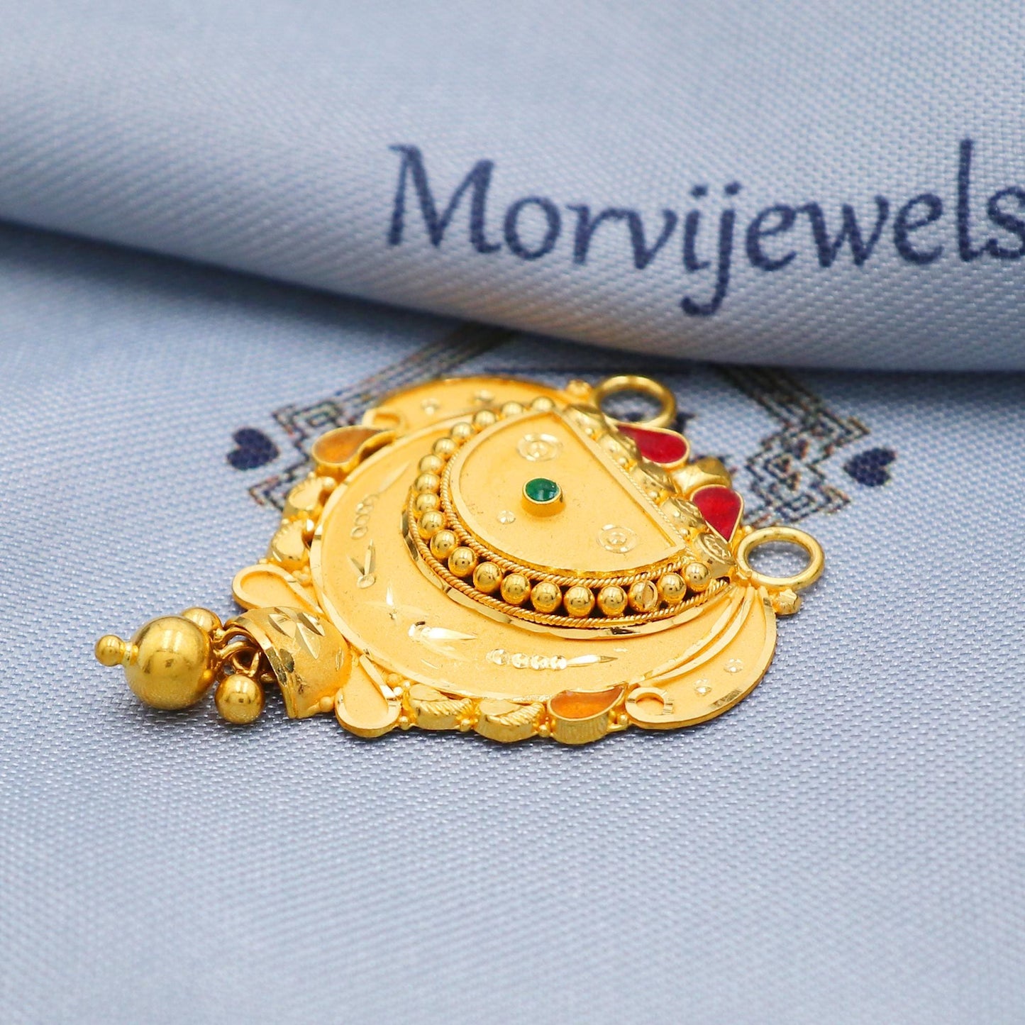 22k gold pendant necklace Indian jewelry, Handcrafted Necklace, K5697
