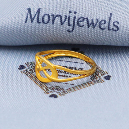 22kt 22k Yellow Gold Ring Size 6 7 8 and All Size, Dainty Gold Ring, Indian Gold Ring, K5704