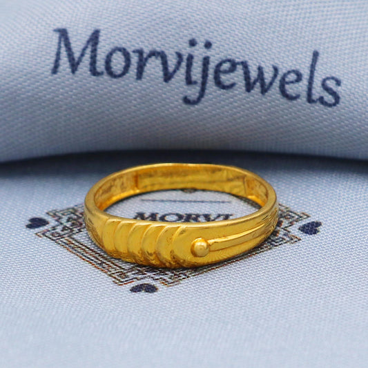 Designer Band style ring, 22k Yellow Gold Ring Size 6 7 8 and All Size, 22k Band Gold Ring, Indian Gold Ring, K5714