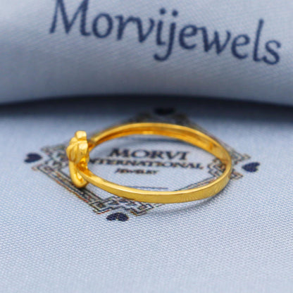 Heart Solid 22k Yellow Gold Ring Size 6 7 8 and All Size, 22k Gold Band Ring, Indian Gold Ring, K5720