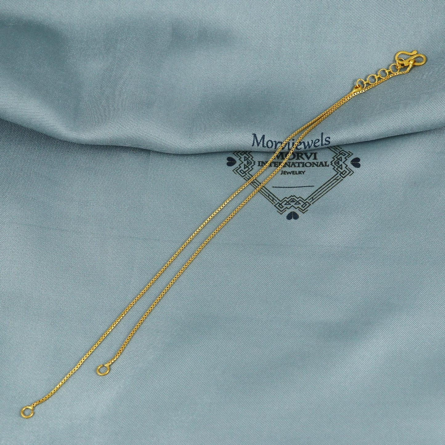 22k Yellow Gold Chain for Pendant Locket Mangalsutra necklace, 22k gold Box chain, Indian wife ethnic necklace chain, MJ0106