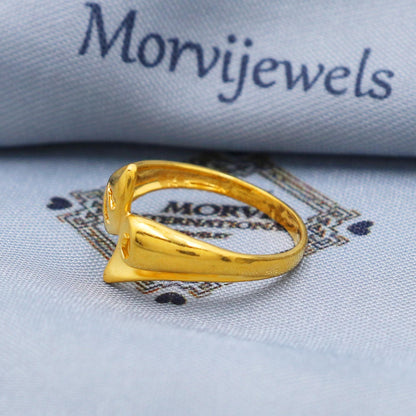Hand crafted 22k Yellow Gold Ring, Indian Pure Gold Ring Handmade Jewelry, K5724