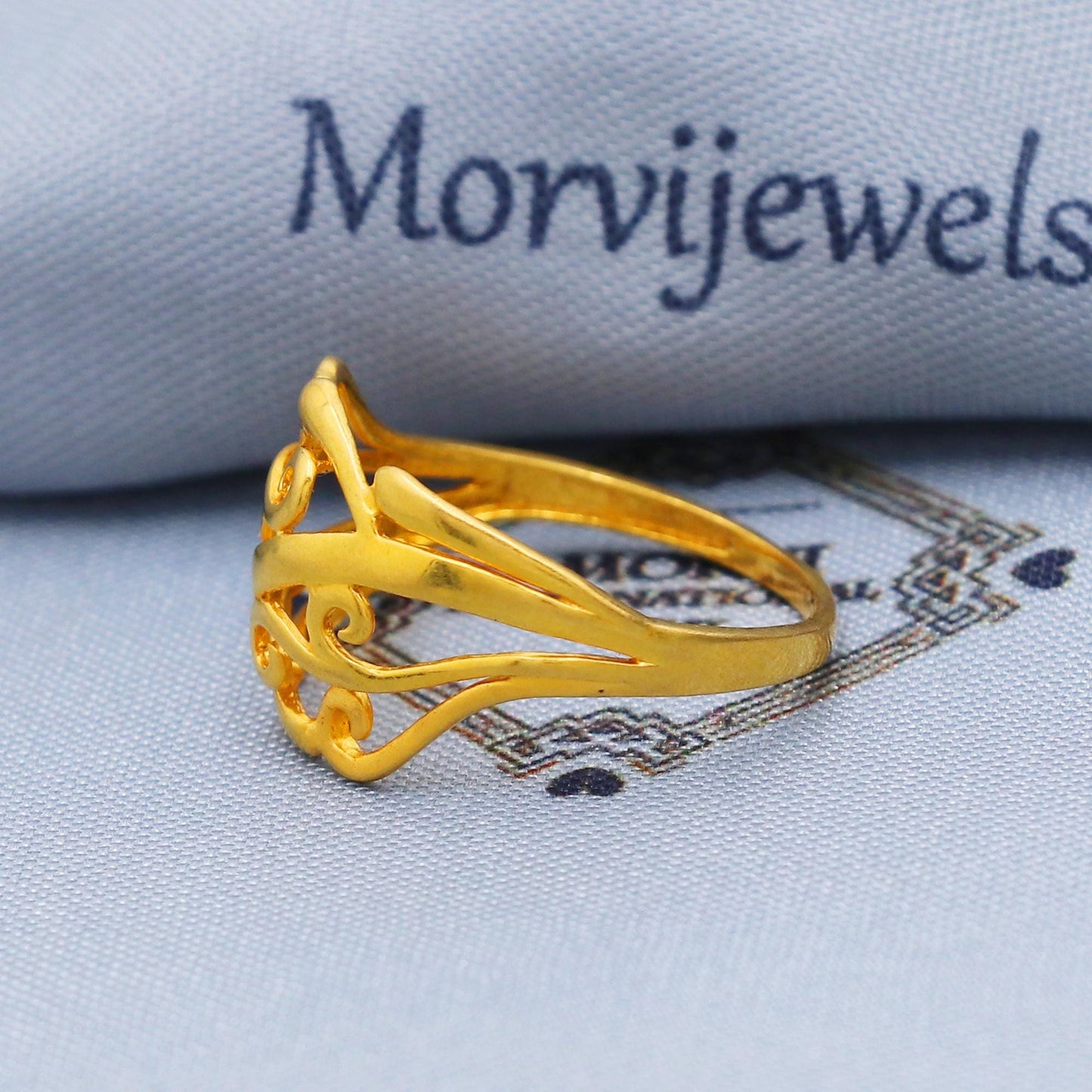 Indian 22k Yellow Gold Ring Size 6 7 8 and All Size, Flower 22k Gold Ring, 22karat Gold Ring, Hand crafted Pure gold ring, K5731