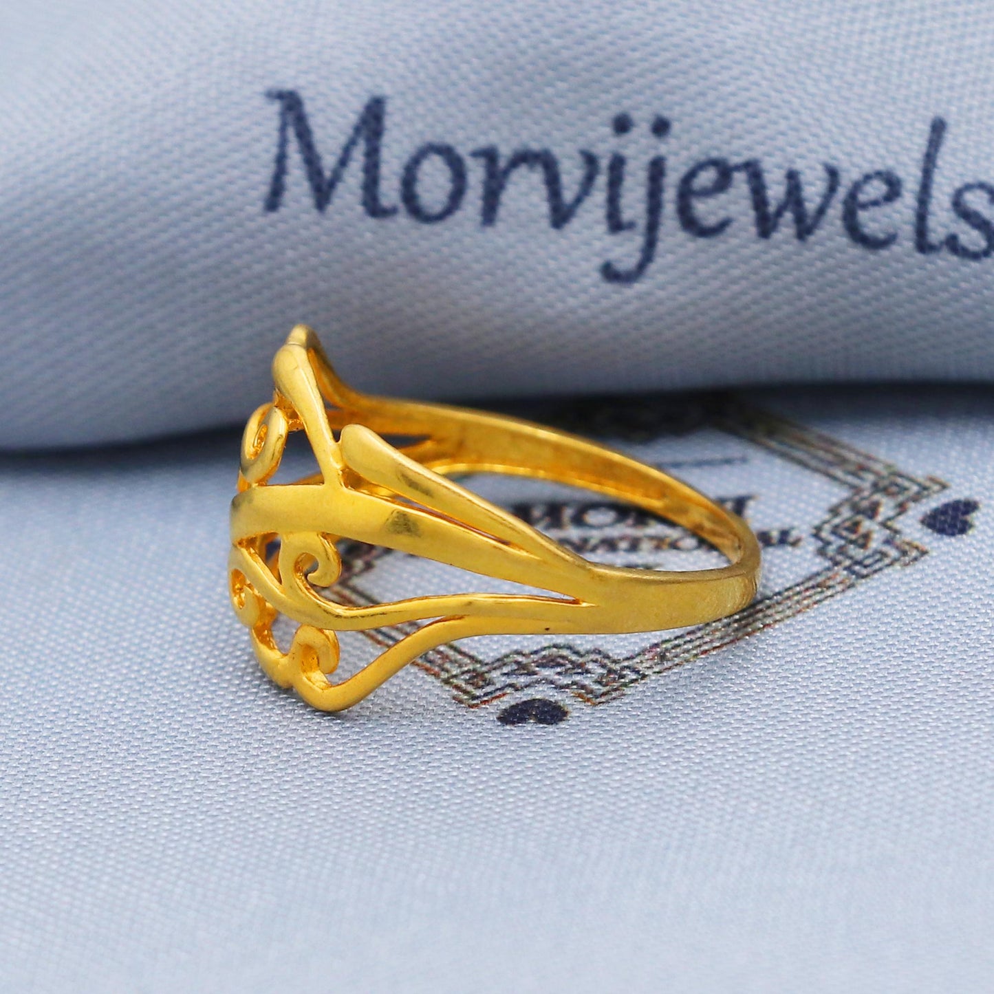 Indian 22k Yellow Gold Ring Size 6 7 8 and All Size, Flower 22k Gold Ring, 22karat Gold Ring, Hand crafted Pure gold ring, K5731