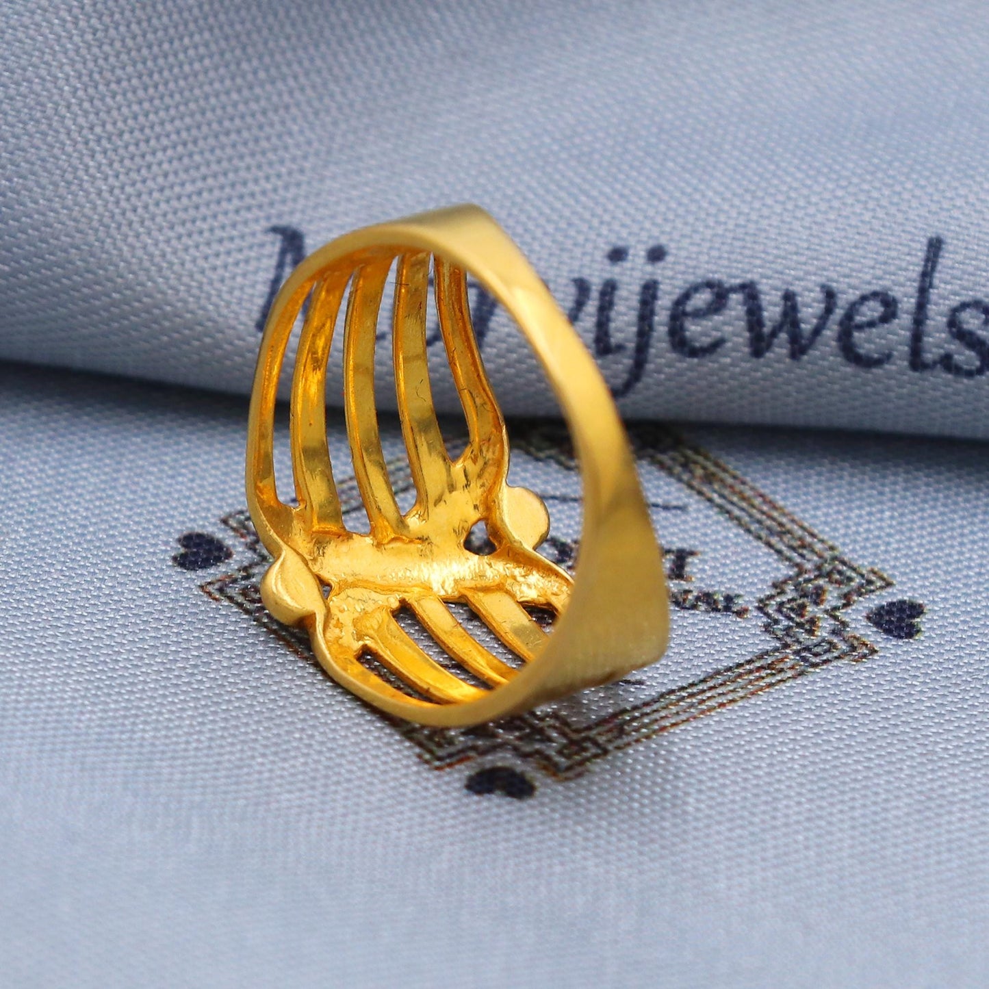 X-Cage Ring 22k Gold 22 karat Gold Ring, Hand crafted Indian Jewelry for Gift, K5749