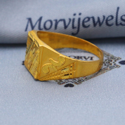Vintage Antique Design 22k Gold Ring, Handmade Pure Gold Ring Jewelry, Indian Gold Ring in 22k gold, 22k handcrafted jewelry