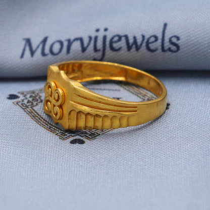 Art Deco 22k Gold Ring Size 6 7 8 and All Size, 22k Gold Band Ring, 22karat Gold Ring, hand crafted Pure gold ring, K5766