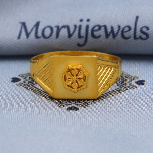 Flower 22k Gold Ring Size 6 7 8 and All Size, 22k Gold Band Ring, 22karat Gold Ring, hand crafted Pure gold ring, K5767