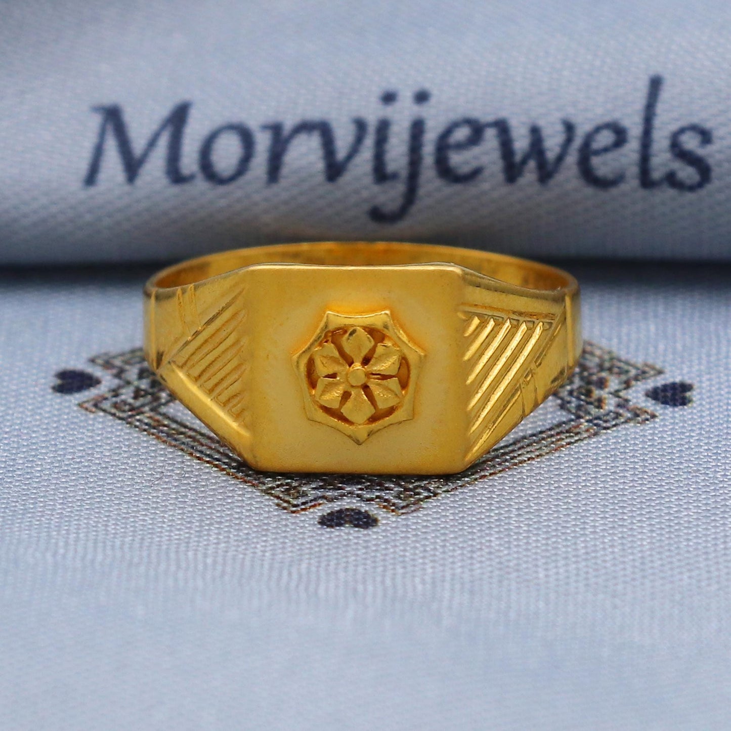 Flower 22k Gold Ring Size 6 7 8 and All Size, 22k Gold Band Ring, 22karat Gold Ring, hand crafted Pure gold ring, K5767