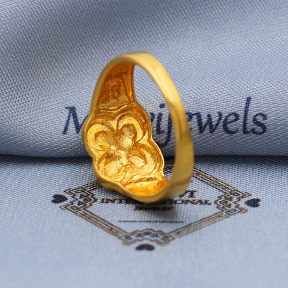 Clover Flower Gold Ring, 22k Gold Handmade Ring, 22karat Gold Ring, hand crafted Pure gold ring, K5768