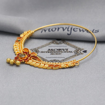 22kt 22k Yellow Gold Nose Ring Handmade Jewelry, K5905