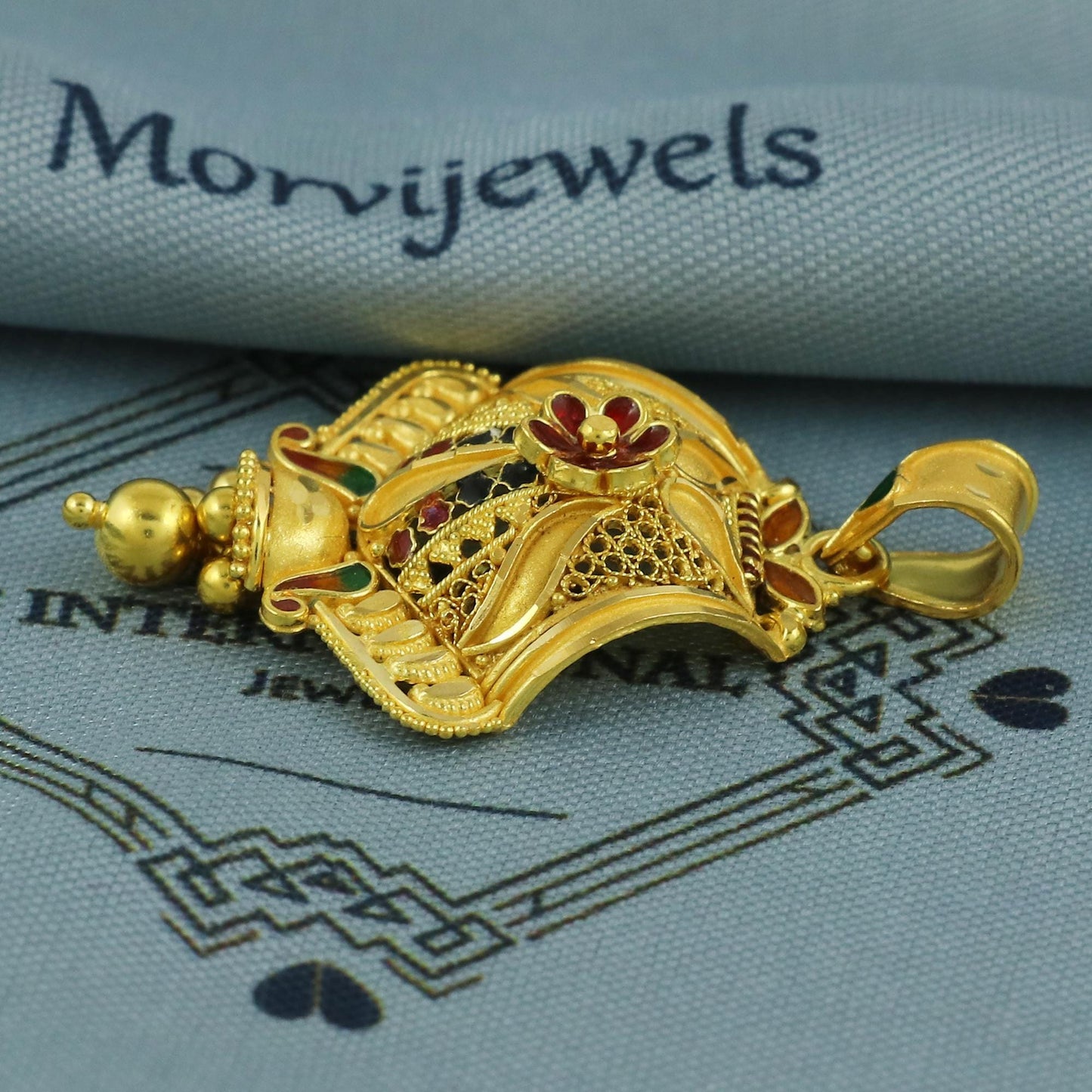 Hand Crafted 22k 18k Gold Pendant Locket Handmade Indian Jewelry, K5918