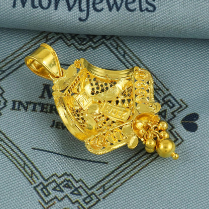 Hand Crafted 22k 18k Gold Pendant Locket Handmade Indian Jewelry, K5918