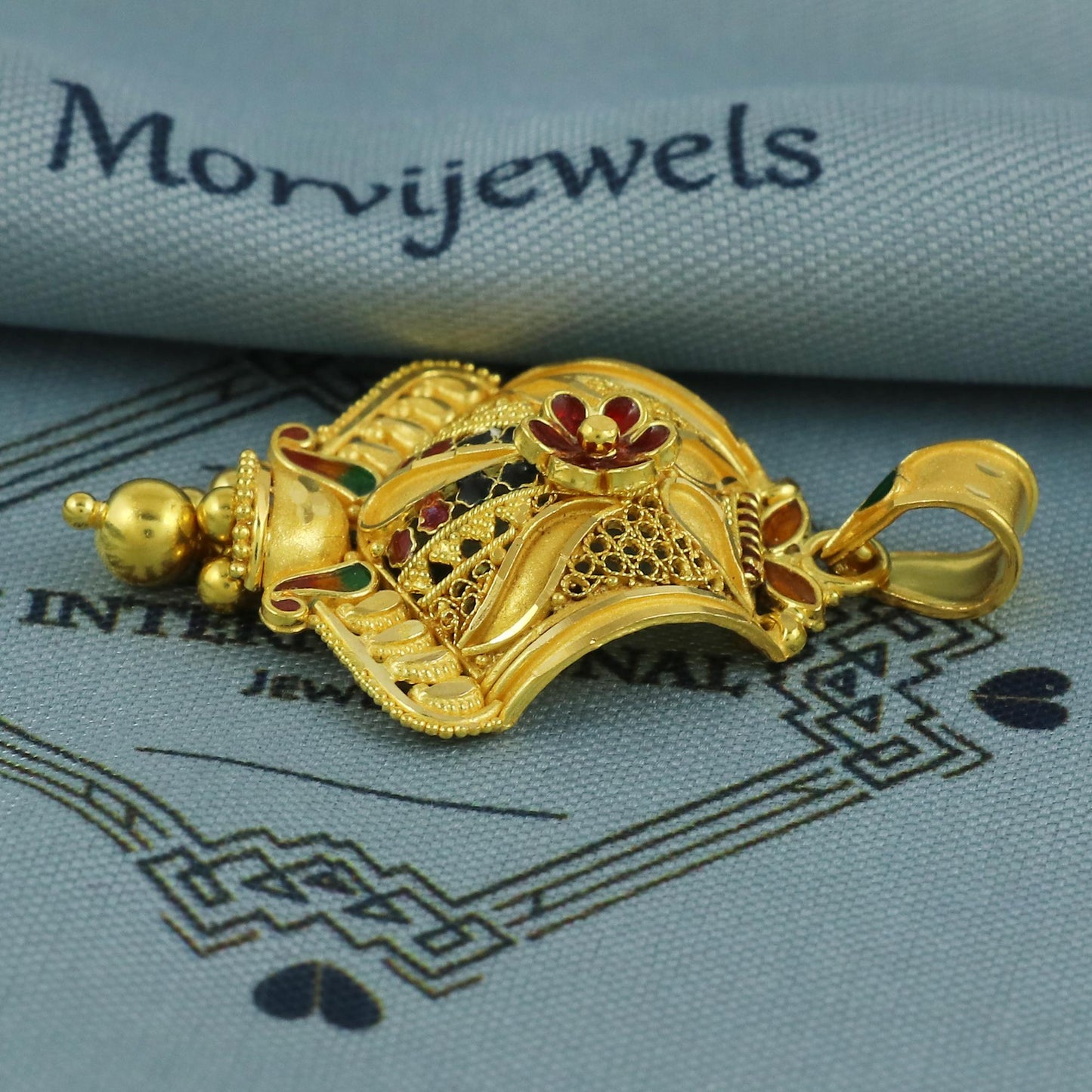 Hand Crafted 22k 18k Gold Pendant Locket Handmade Indian Jewelry, K5918