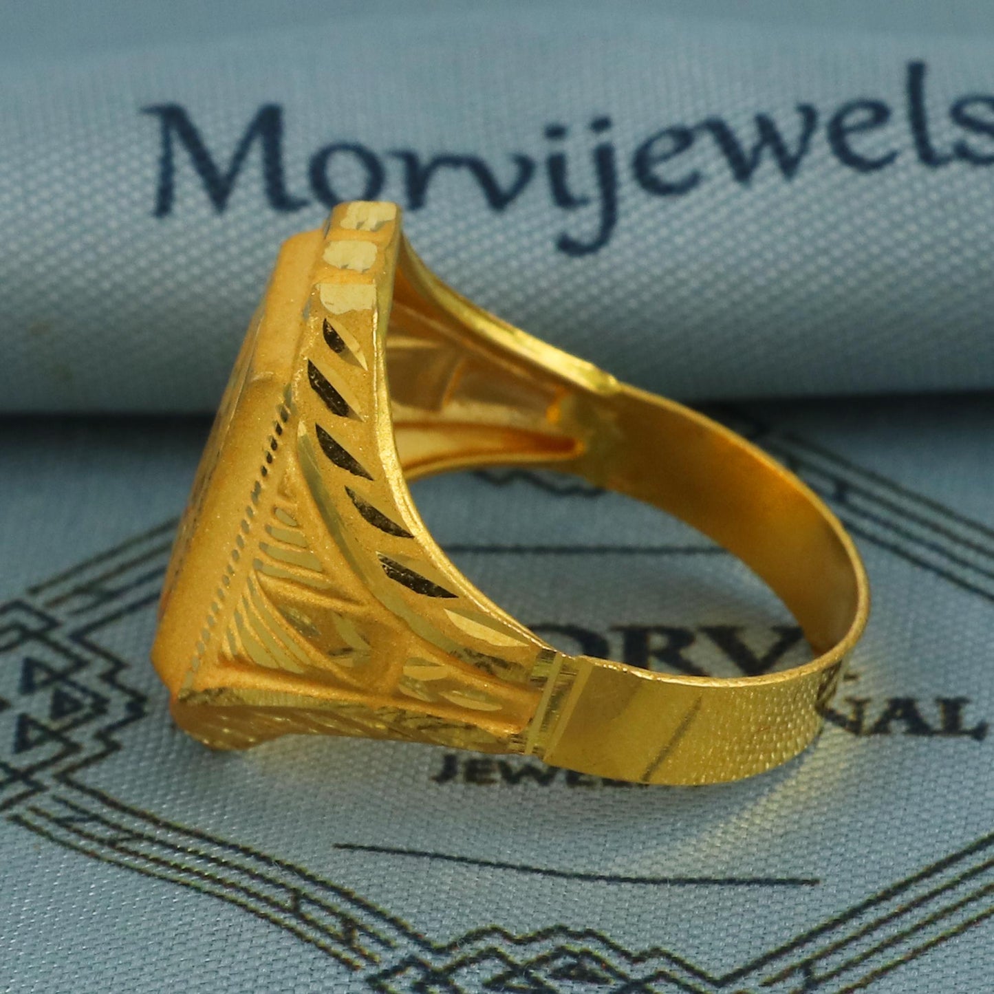 Carved 22k Yellow Gold Ring Handmade Jewelry, K5919